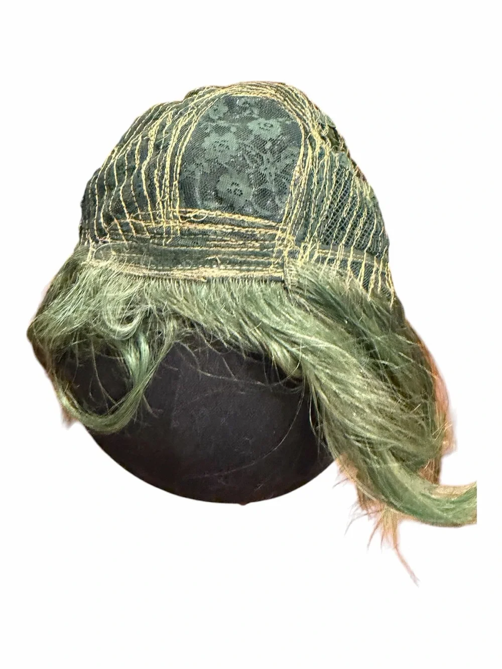 Green Long Wavy Women's Synthetic Wig - classic cap construction - Picture 5 of 5